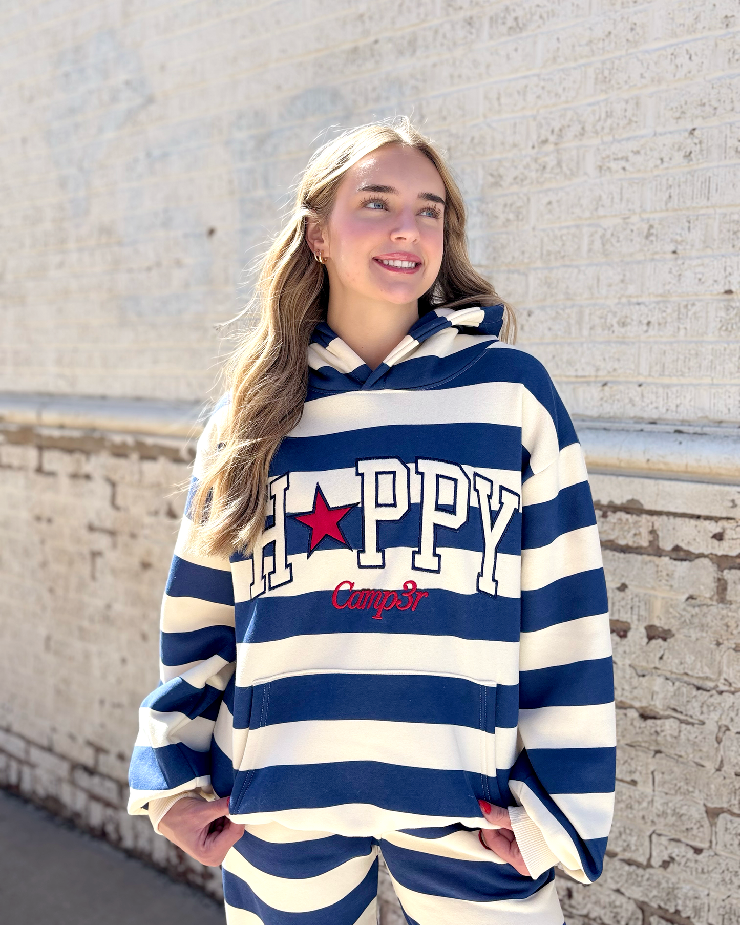 Happy Camper Striped Sweater