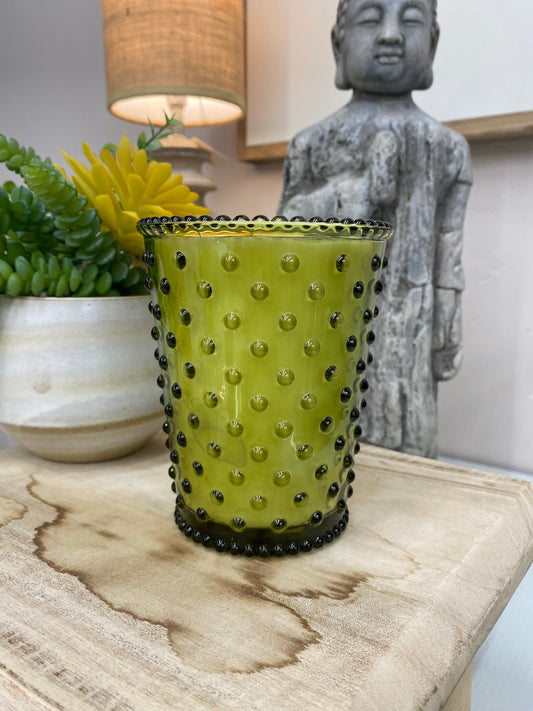 Hobnail Glass Candle - Pear