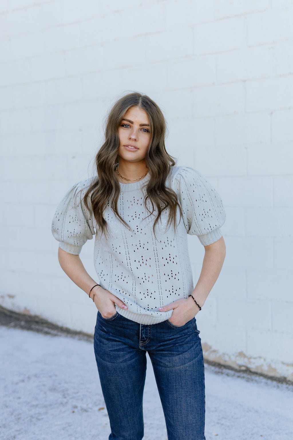 Ice blue knit sweater