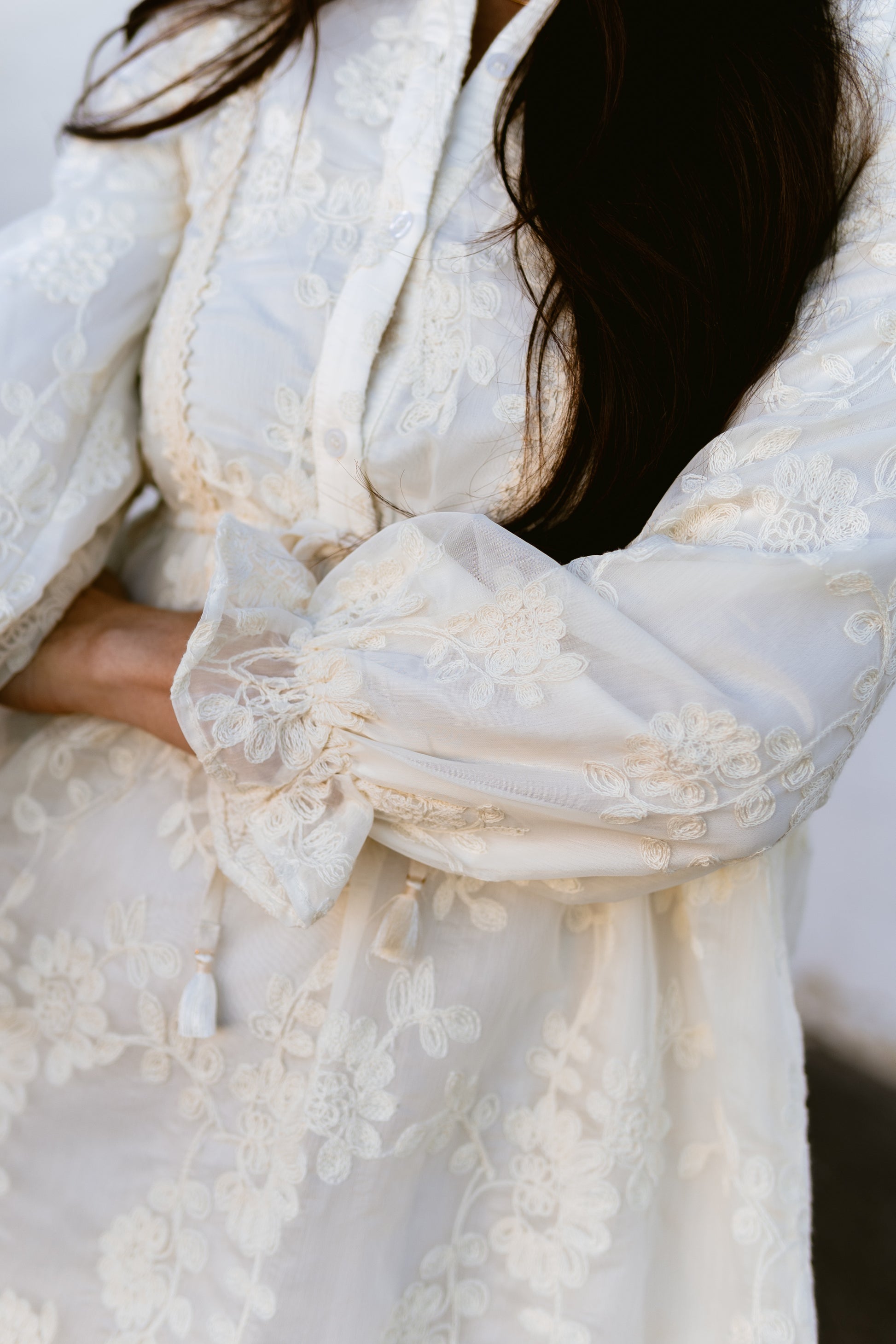 knee length Ivory lace dress