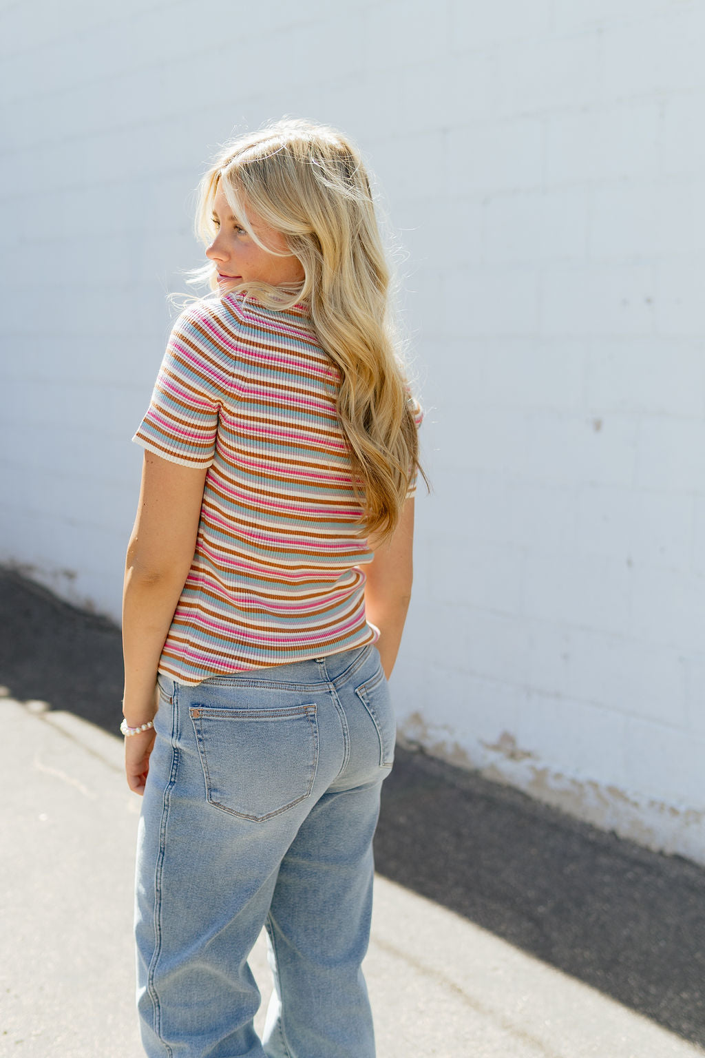 Multi color striped top