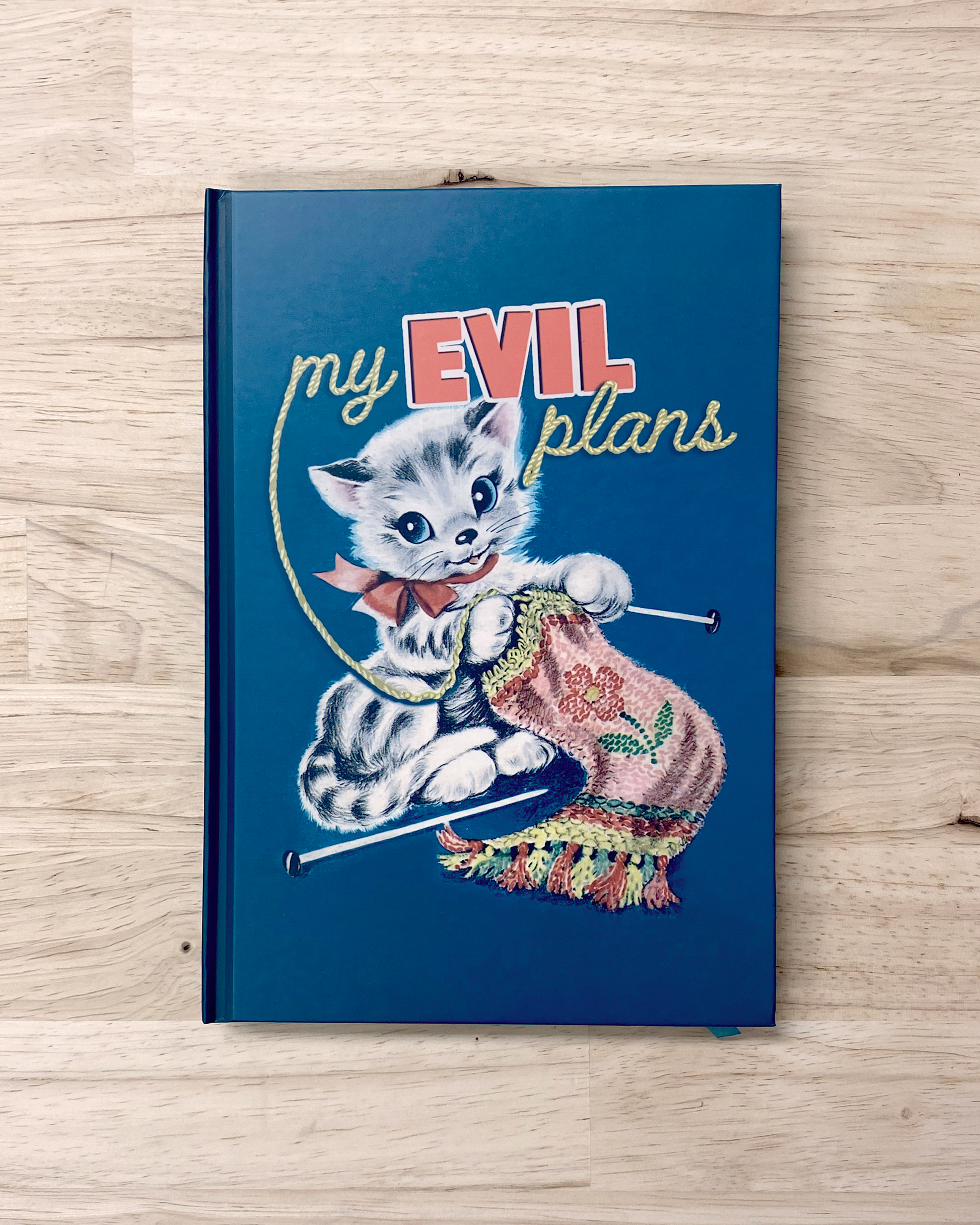 cute blank notebook with vintage illustration on the cover