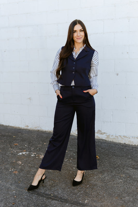 Navy Suit Set with vest and pants