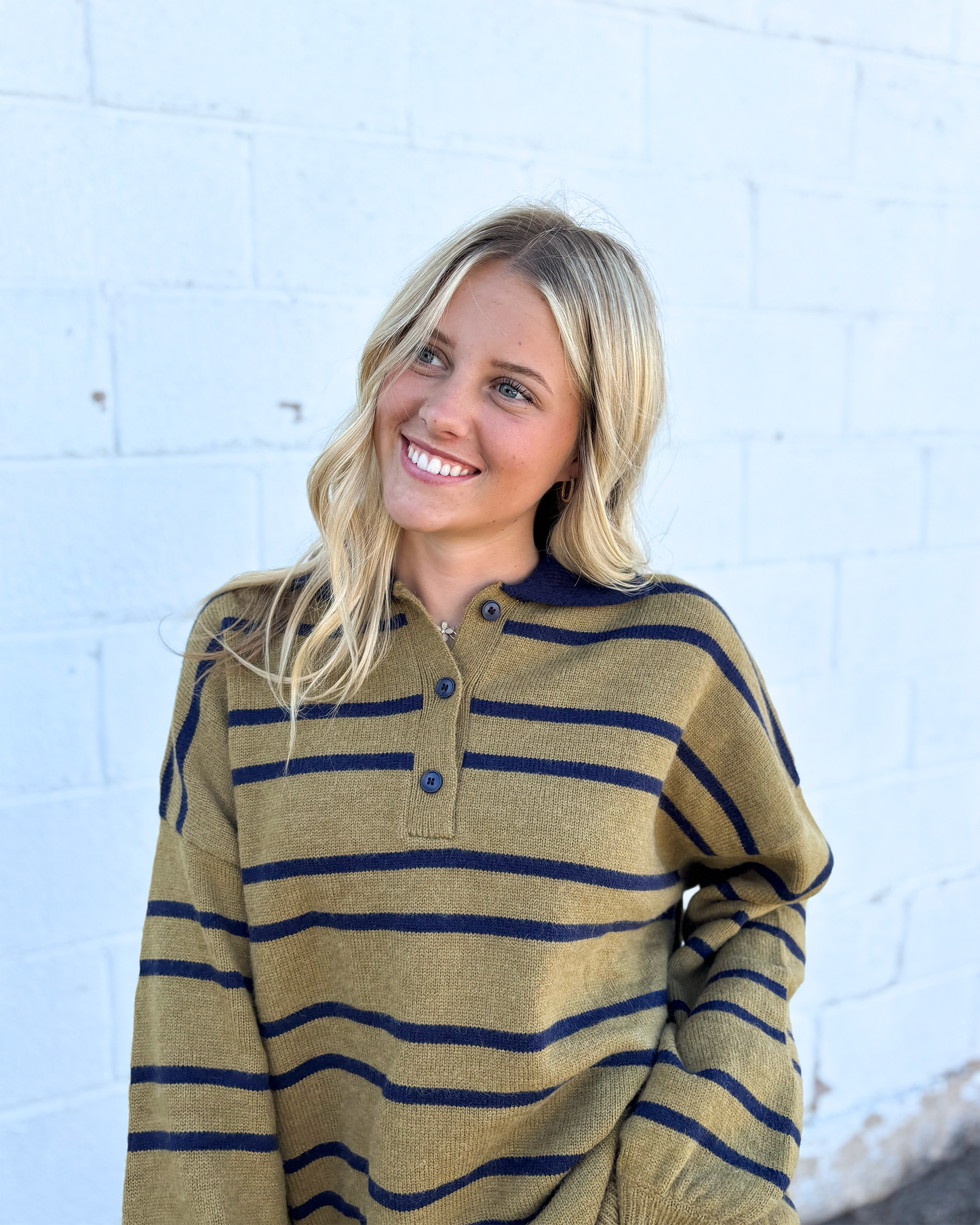 Olive and Navy Sweater