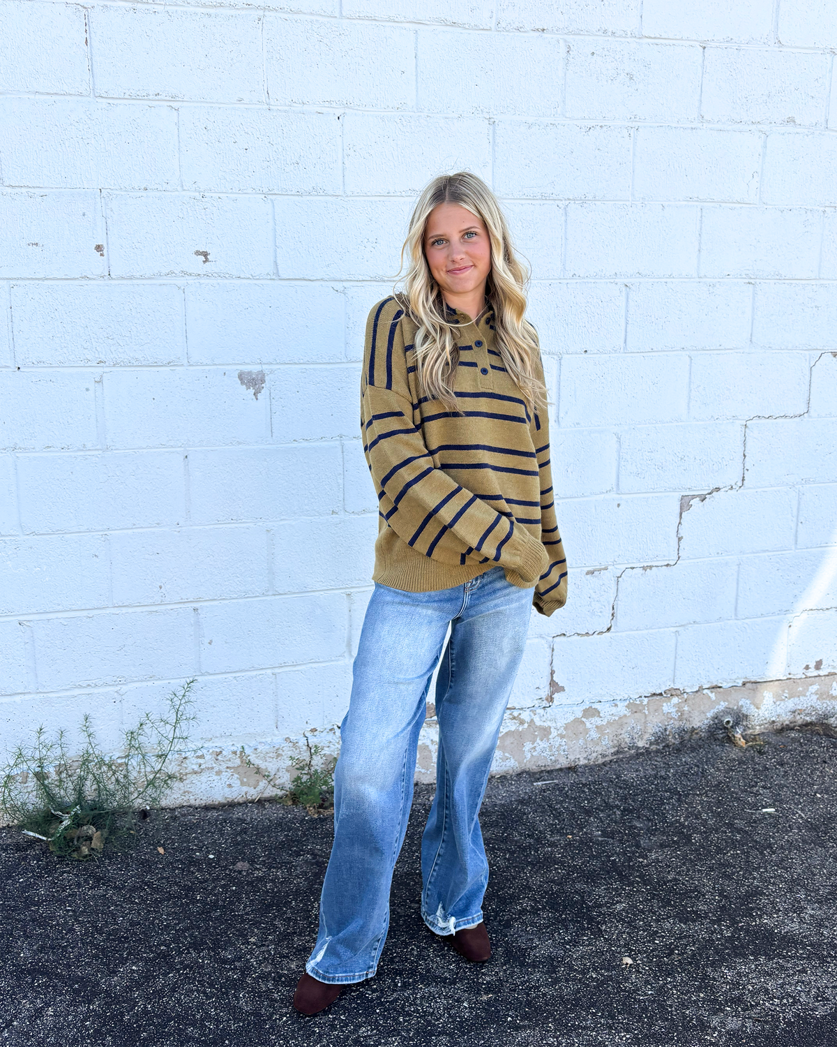 Olive and Navy Sweater