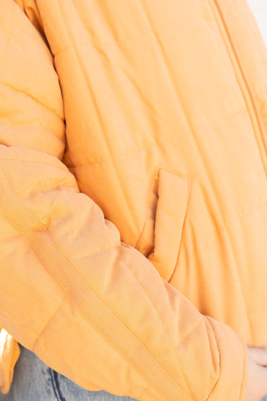 Orange puffer jacket for fall