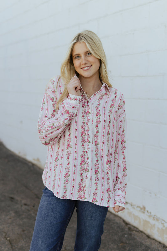 pint floral button up