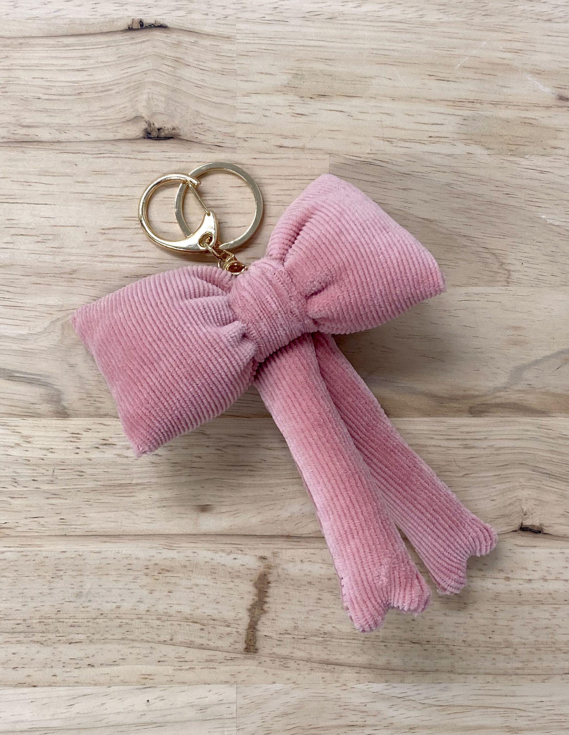 Pink bow bag charm