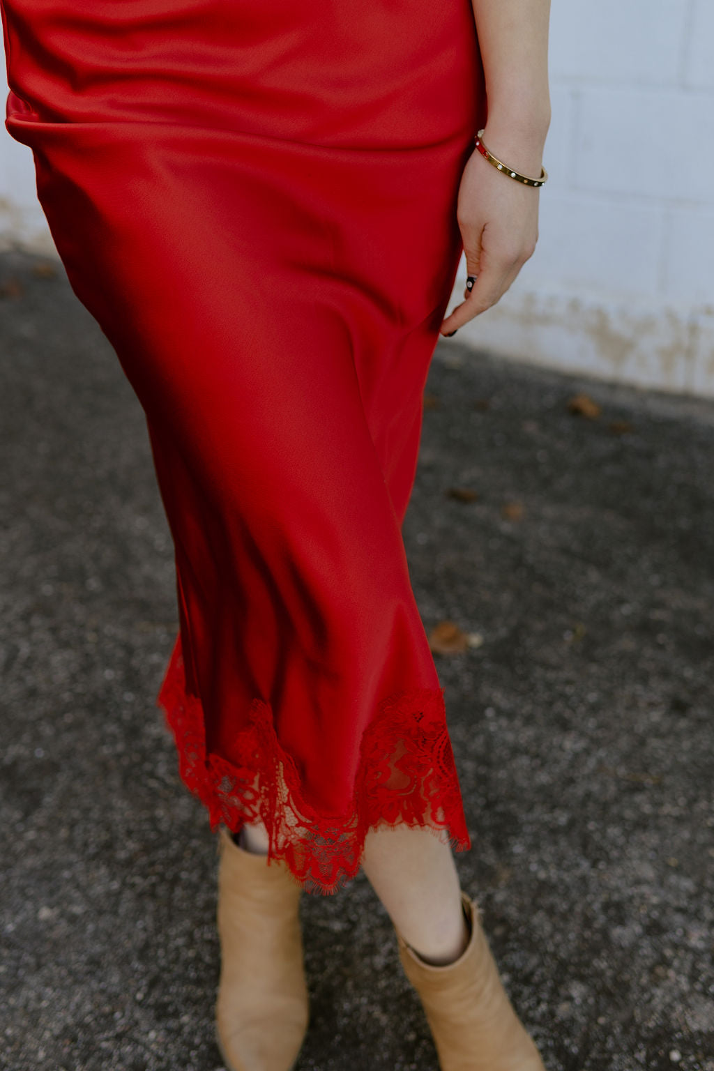 Red Silk Skirt