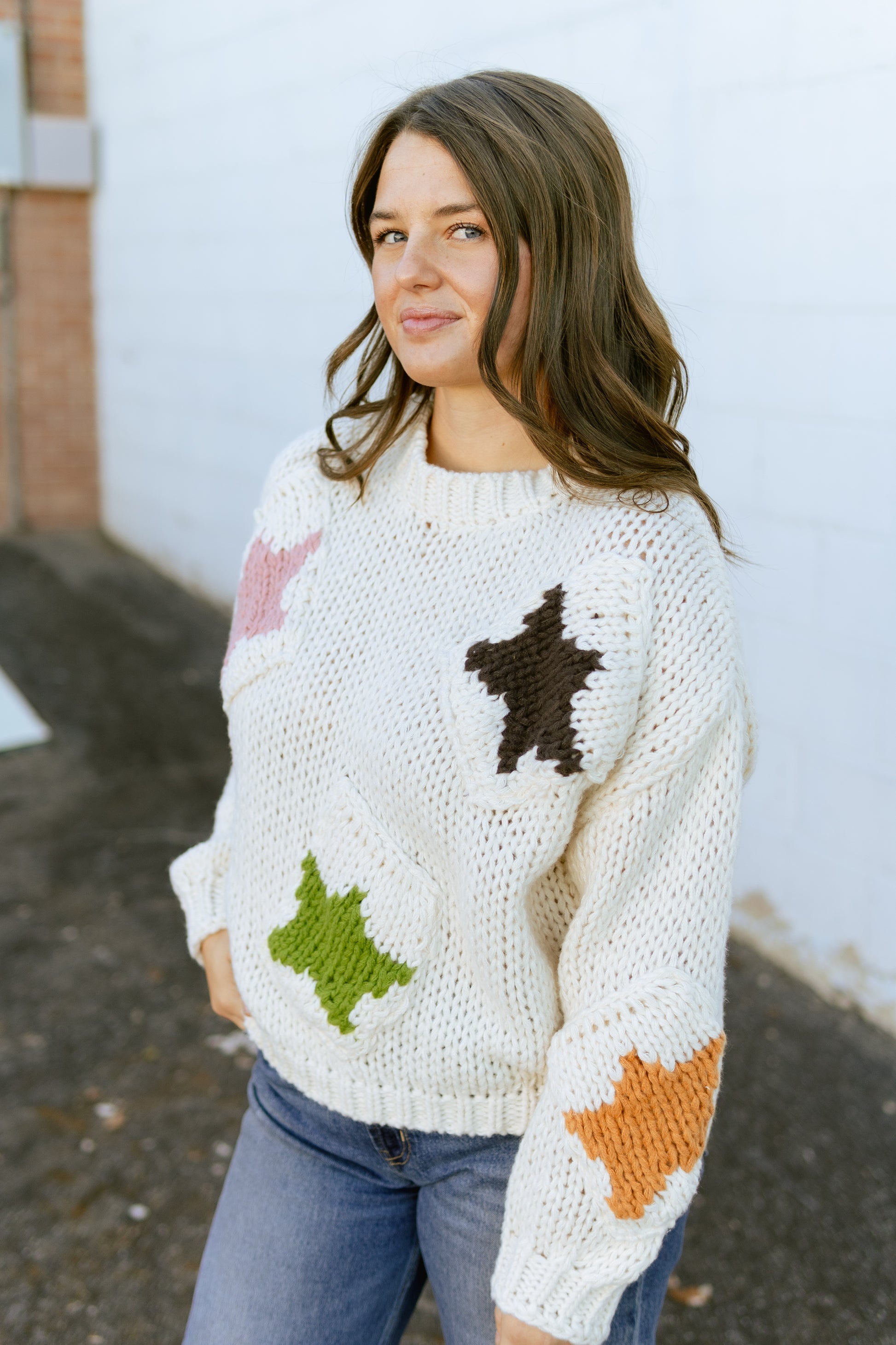 knit star pocket sweater