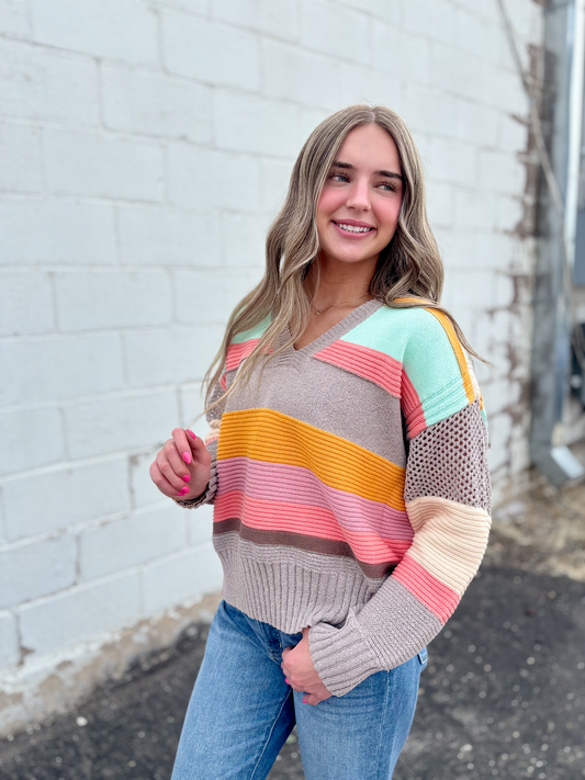 Cute, colorful striped sweater