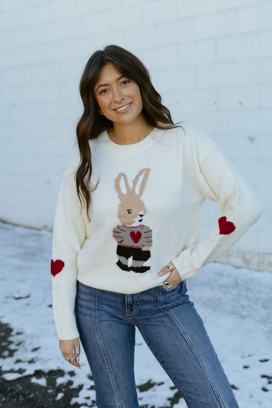 cute sweater with a bunny on the front