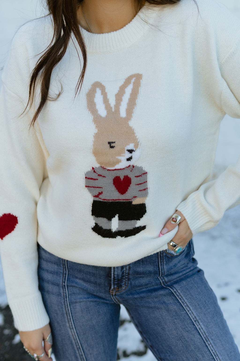 cute sweater with a bunny on the front