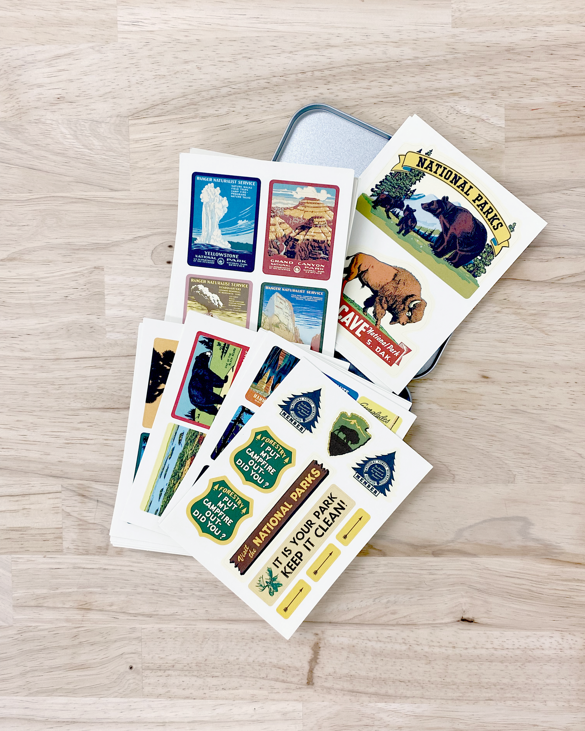 vintage national park stickers