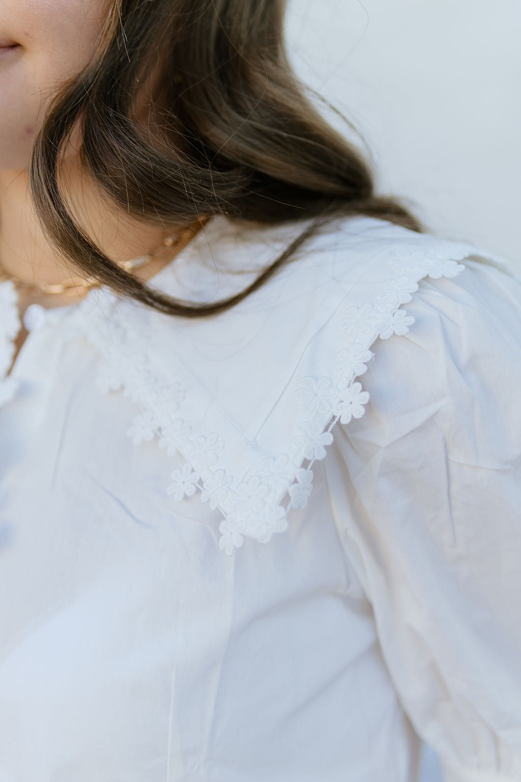 white crop top with sailor collar