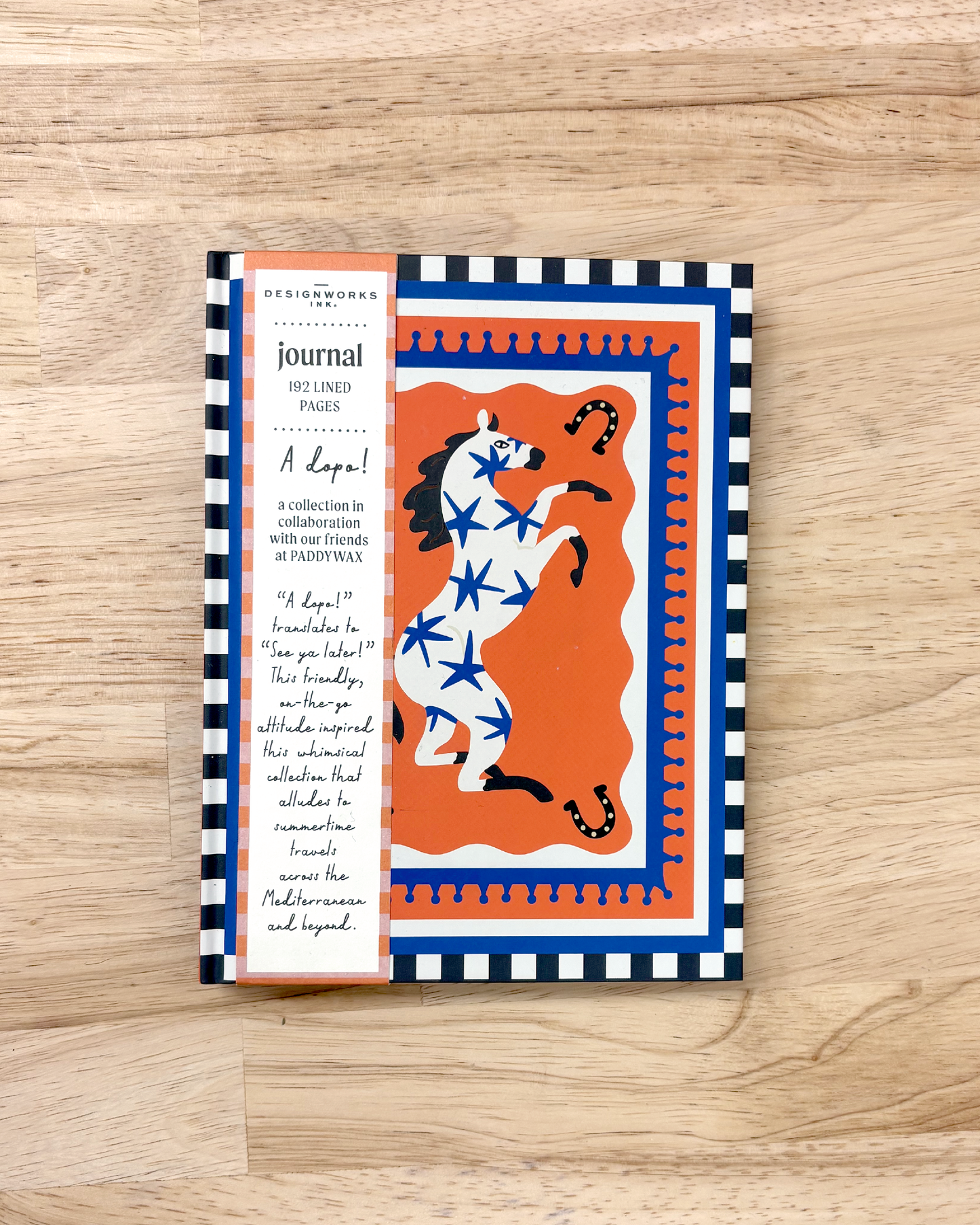 Cute journal with illustrated wild horse on the front and lined pages on the inside