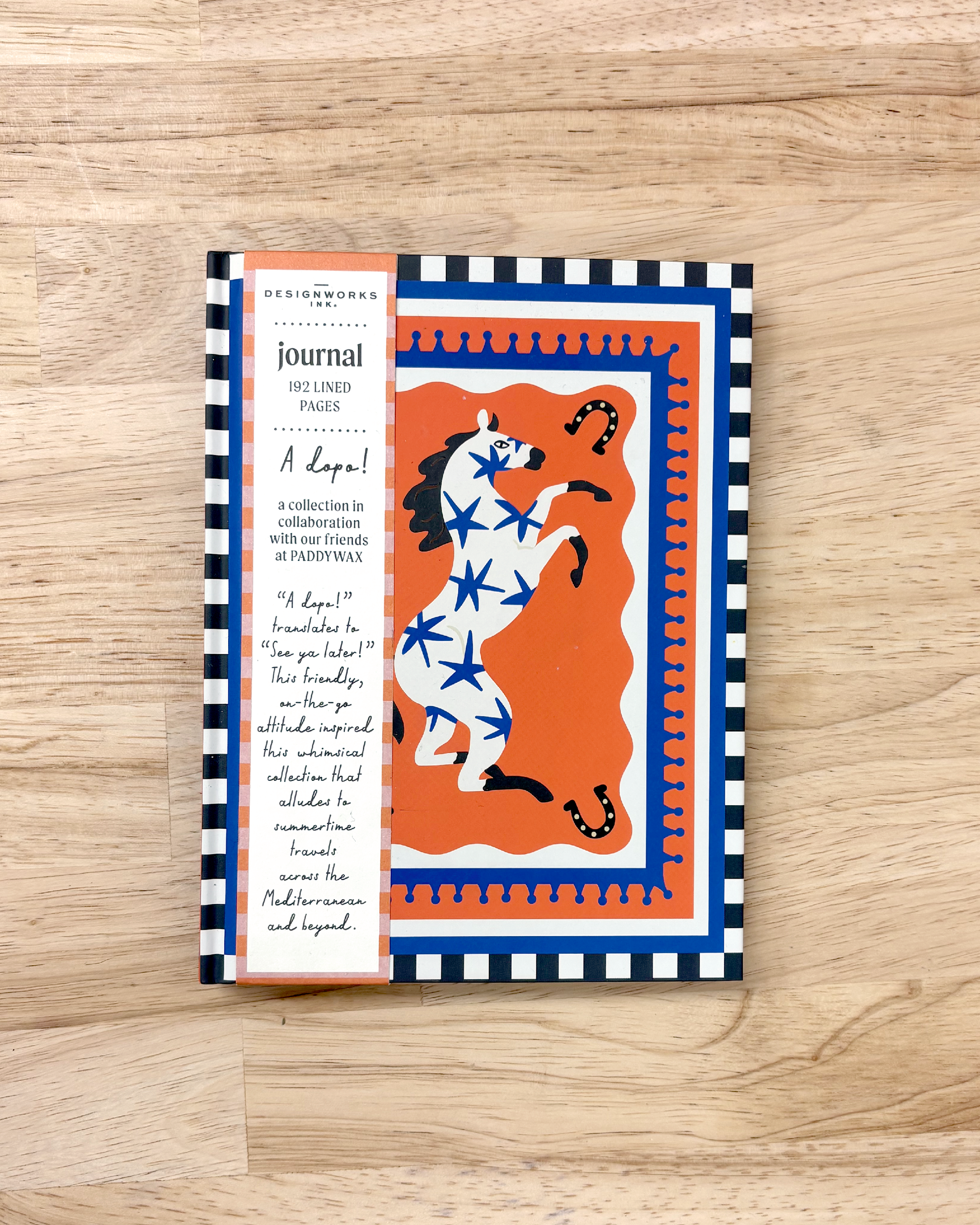 Cute journal with illustrated wild horse on the front and lined pages on the inside