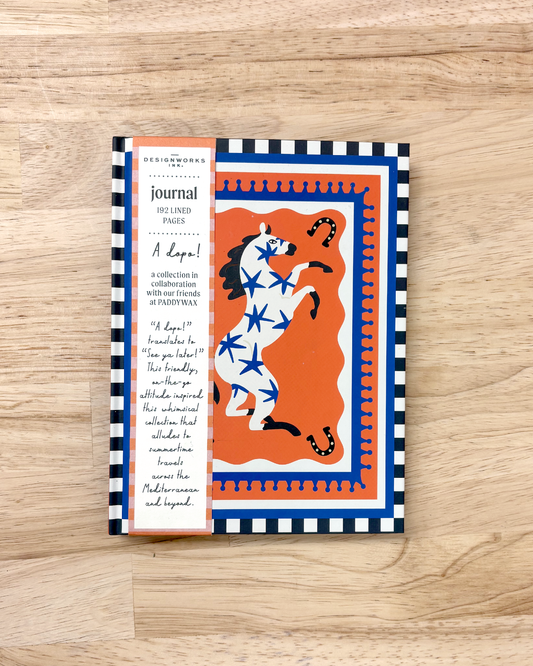 Cute journal with illustrated wild horse on the front and lined pages on the inside