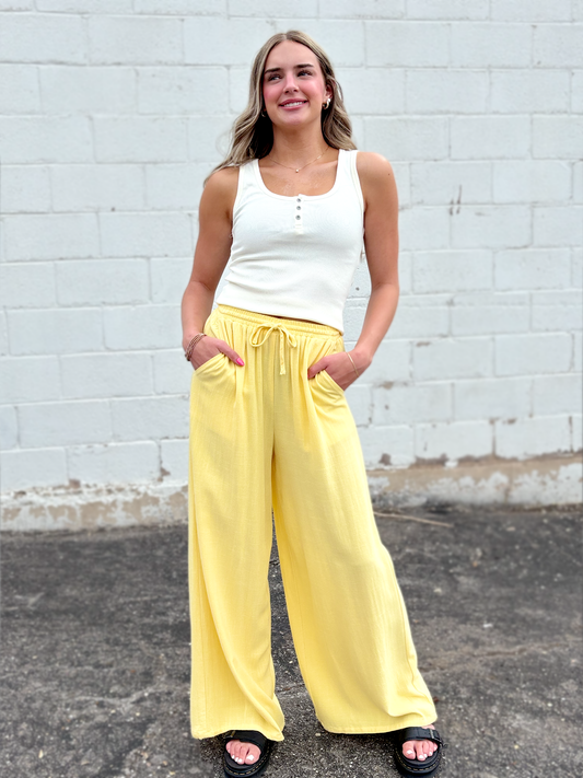 Light yellow linen pants