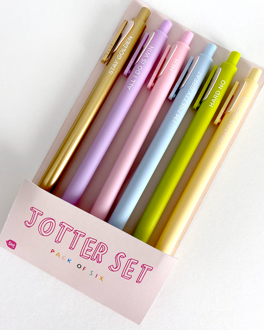 Pastel pen jotter set by talking out of turn
